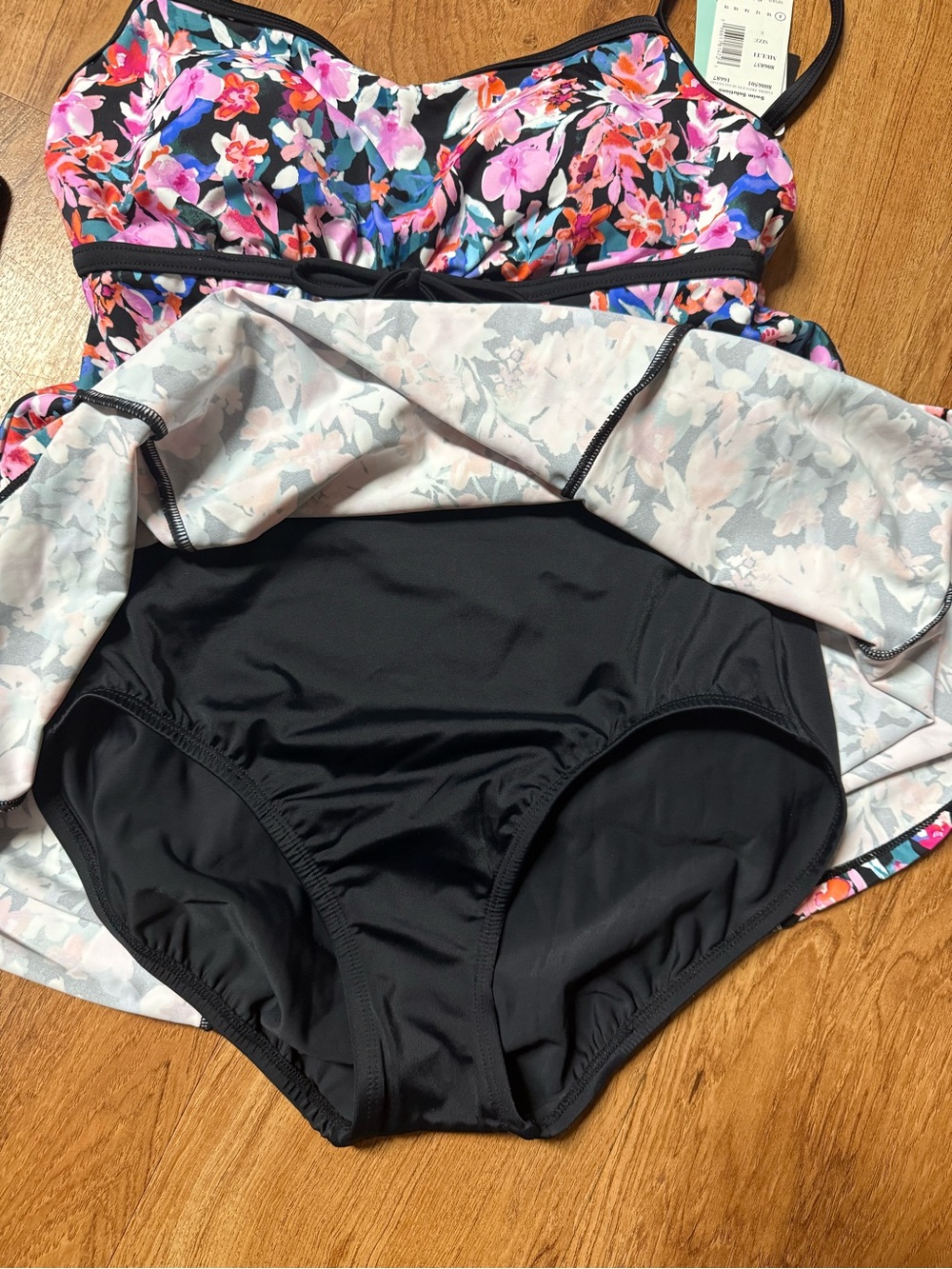 Swim Solutions Multi-Color Floral Swimsuit - Picture 8 of 8